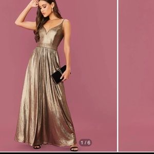 Metallic Bronze slip dress